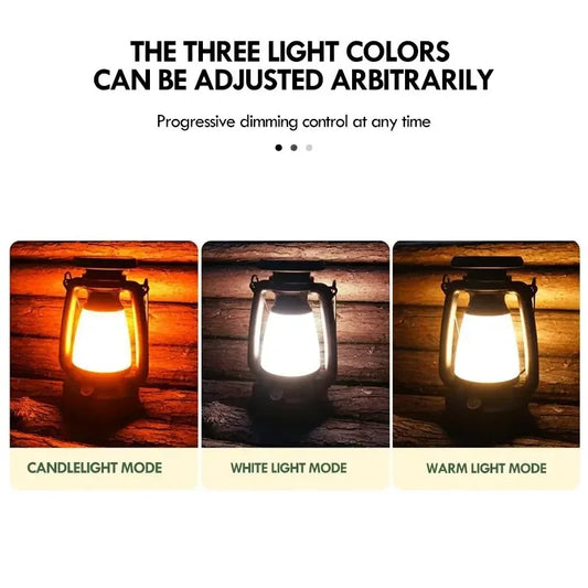 Retro Rechargeable Lantern – LED Portable Camping & Home Decor Light