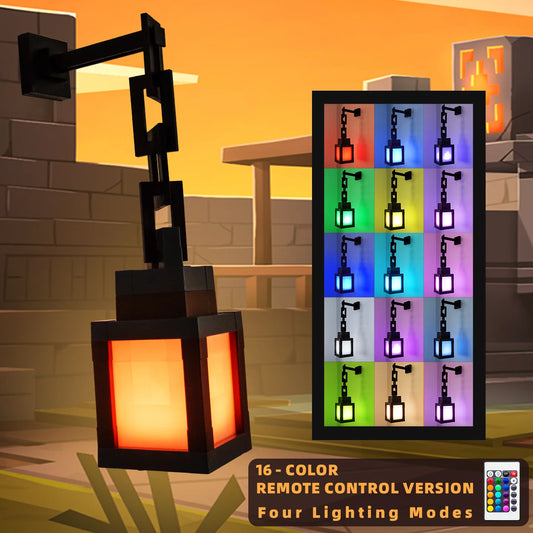 Pixel Style Night Light Lantern | 16 Color LED Atmosphere Lamp