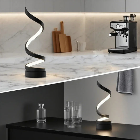 LED Spiral Dimmable Table Lamp | Adjustable Bedside & Desk Light