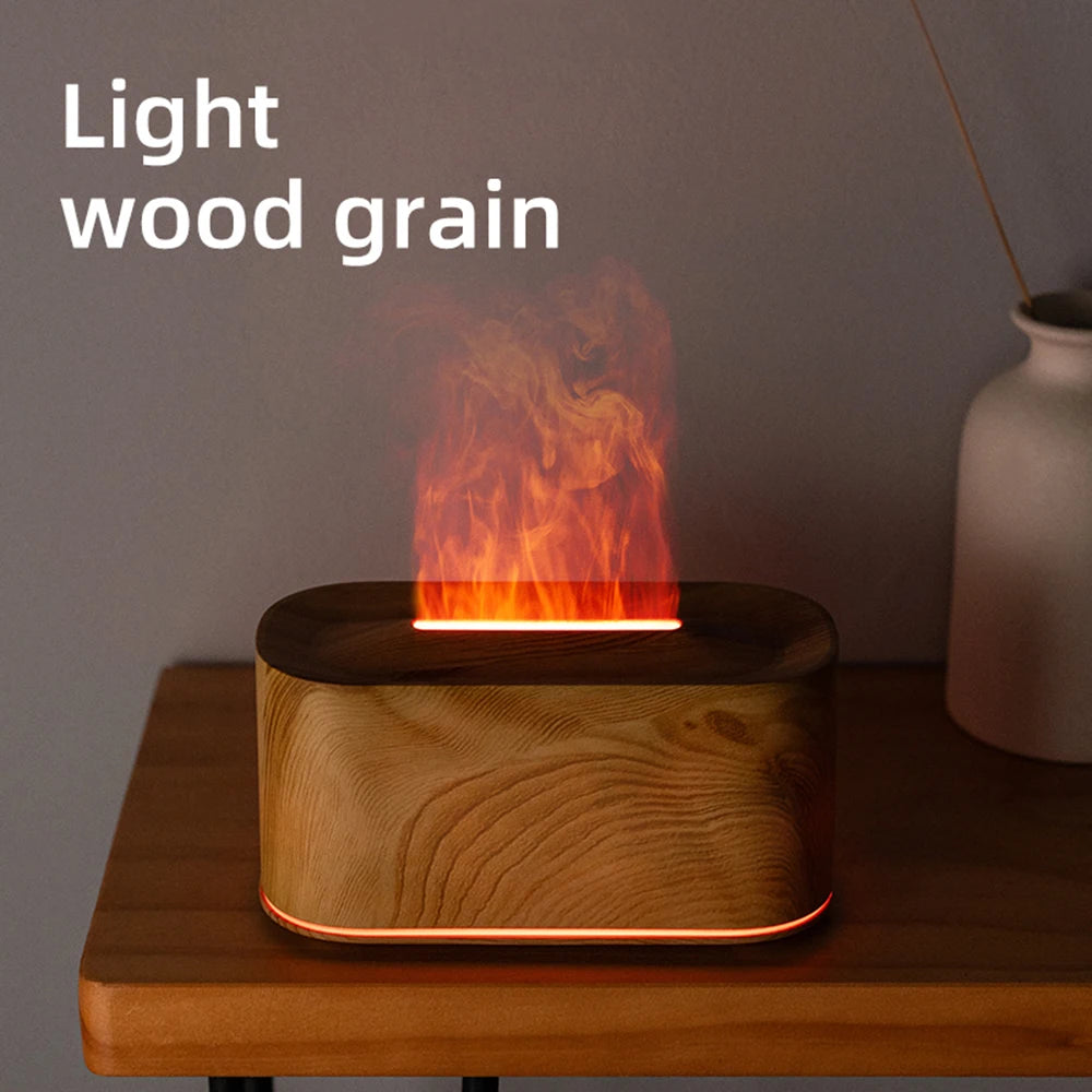 Flame Effect Aromatherapy Diffuser – Cool Mist, Silent, 7 Finishes