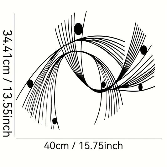 Modern Abstract Geometric Metal Wall Art – Minimalist Linear Design