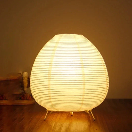 Japon Feneri LED Masa Lambası | Pirinç Kağıdı Komodin Lambası