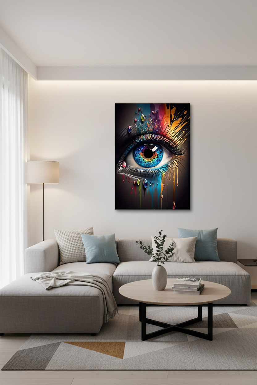 Abstract Eye Canvas Wall Art - Modern Living Room