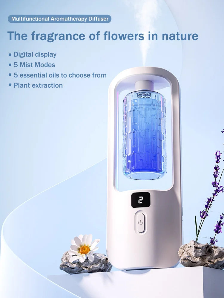 Aromatherapy Essential Oil Diffuser – USB Rechargeable, 5 Spray Modes
