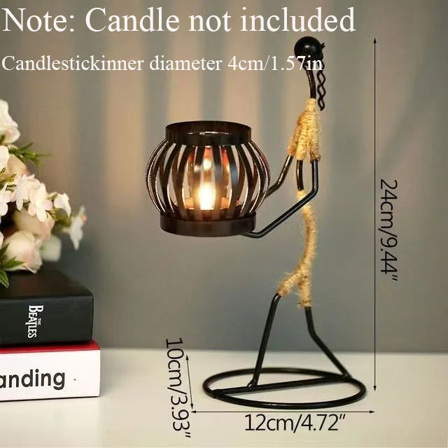 Nordic Metal Abstract Figure Candle Holder – Handmade Home Decor