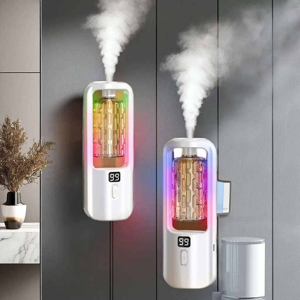 50ml Wall-Mounted Aroma Diffuser – USB Rechargeable, Timer & 5 Luxury Scents