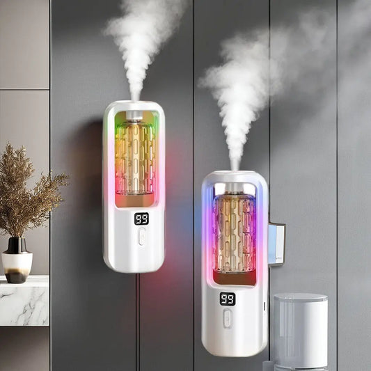 50ml Wall-Mounted Aroma Diffuser – USB Rechargeable, Timer & 5 Luxury Scents