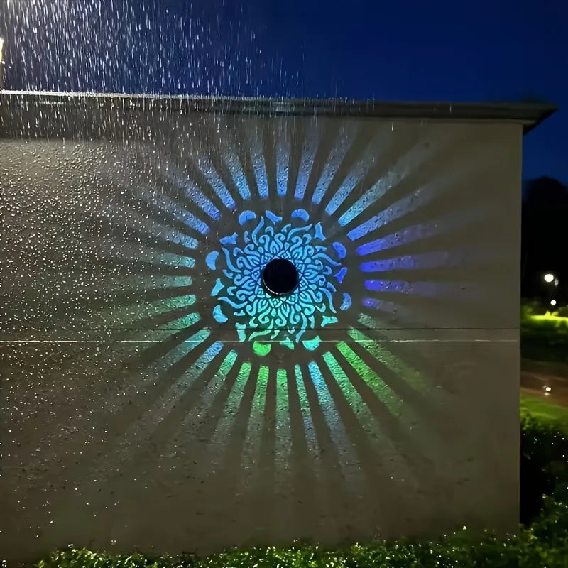 Solar Mandala Wall Lamp | Outdoor LED Waterproof Fence & Garden Light