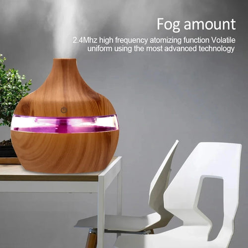 300ml Wood Aroma Diffuser – Ultrasonic Cool Mist Humidifier for Home