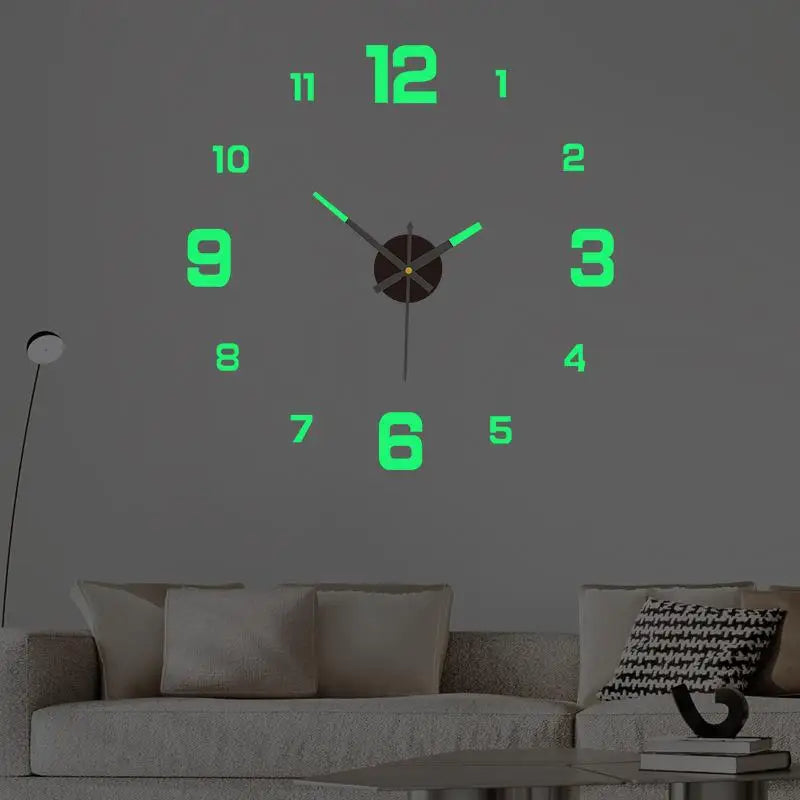 DIY 3D Wall Clock – Silent, Luminous & Modern Home Decor (40cm)