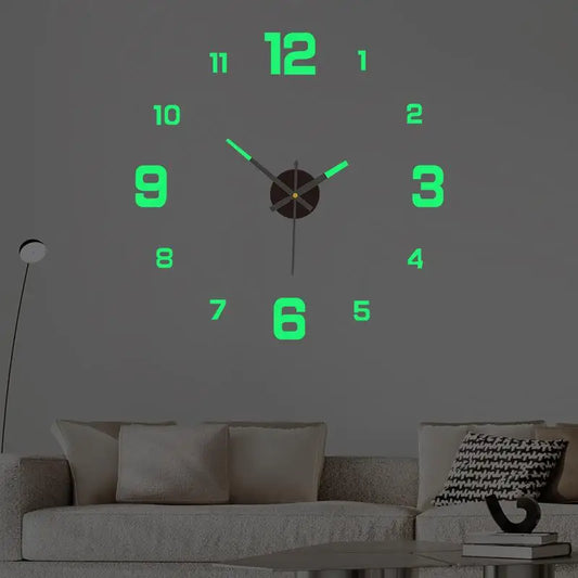 DIY 3D Wall Clock – Silent, Luminous & Modern Home Decor (40cm)