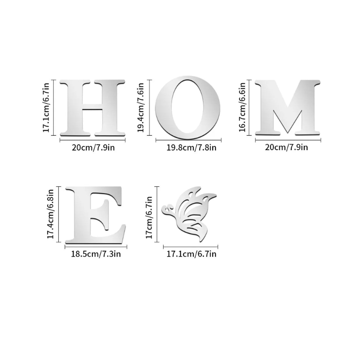 HOME Yazılı 3D Ayna Duvar Sticker – Giriş ve Ev Dekorasyonu