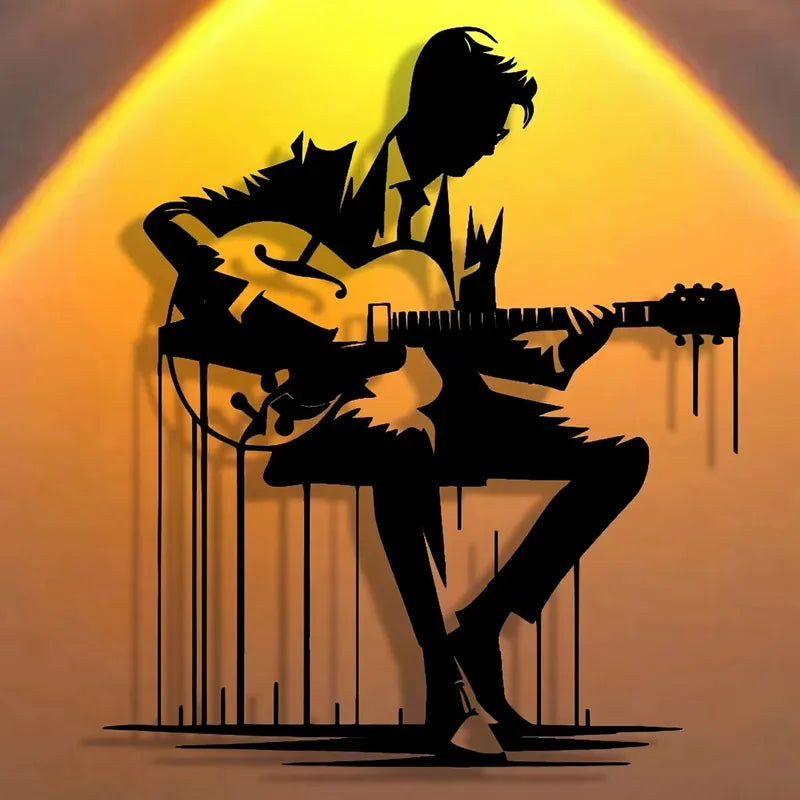 Abstract Metal Guitar Wall Art – Music Lover Home & Café Decor