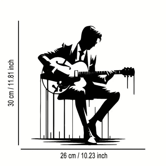 Soyut Metal Gitar Duvar Sanatı – Müziksever Ev & Kafe Dekoru