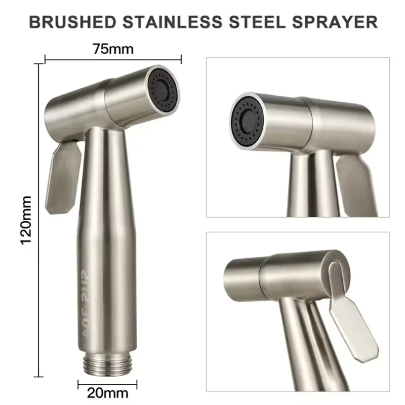 Handheld Bidet Sprayer – Stainless Steel Toilet Shower Head for Bathroom Hygiene