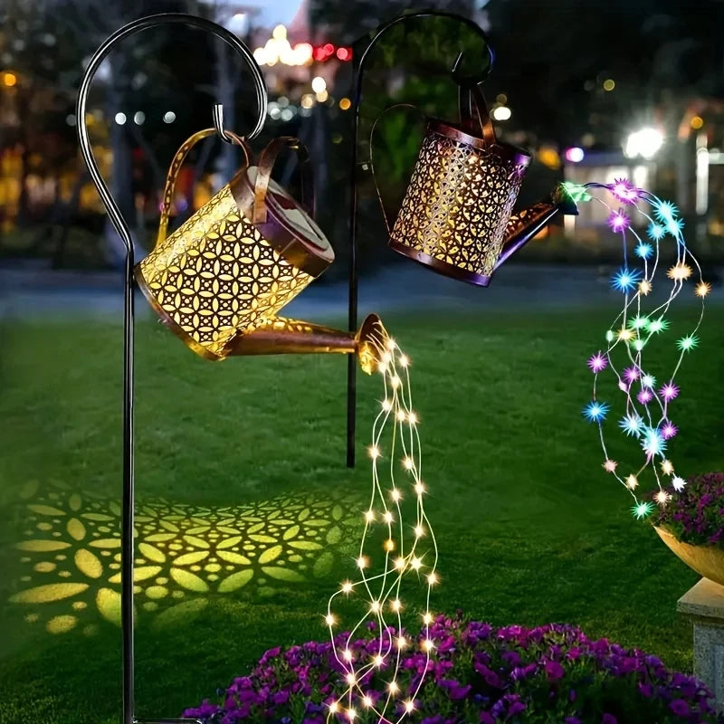 Solar Watering Can Garden Light | Retro Metal Hanging Lantern