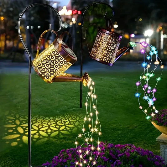 Solar Watering Can Garden Light | Retro Metal Hanging Lantern