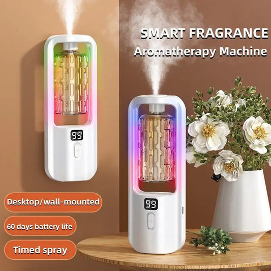50ml Wall-Mounted Aroma Diffuser – USB Rechargeable, Timer & 5 Luxury Scents