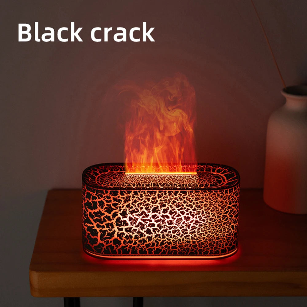 Flame Effect Aromatherapy Diffuser – Cool Mist, Silent, 7 Finishes