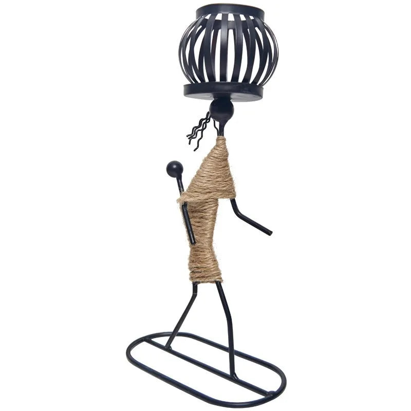 Nordic Metal Abstract Figure Candle Holder – Handmade Home Decor