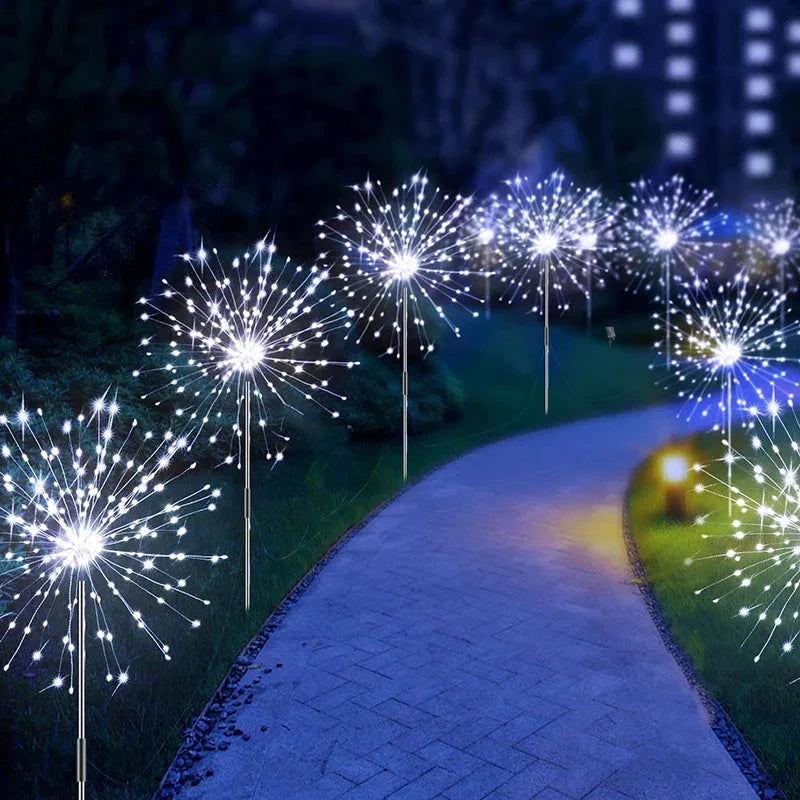 Solar Firework Lights | LED Dandelion Garden Stake Lamp | Waterproof Outdoor Decor