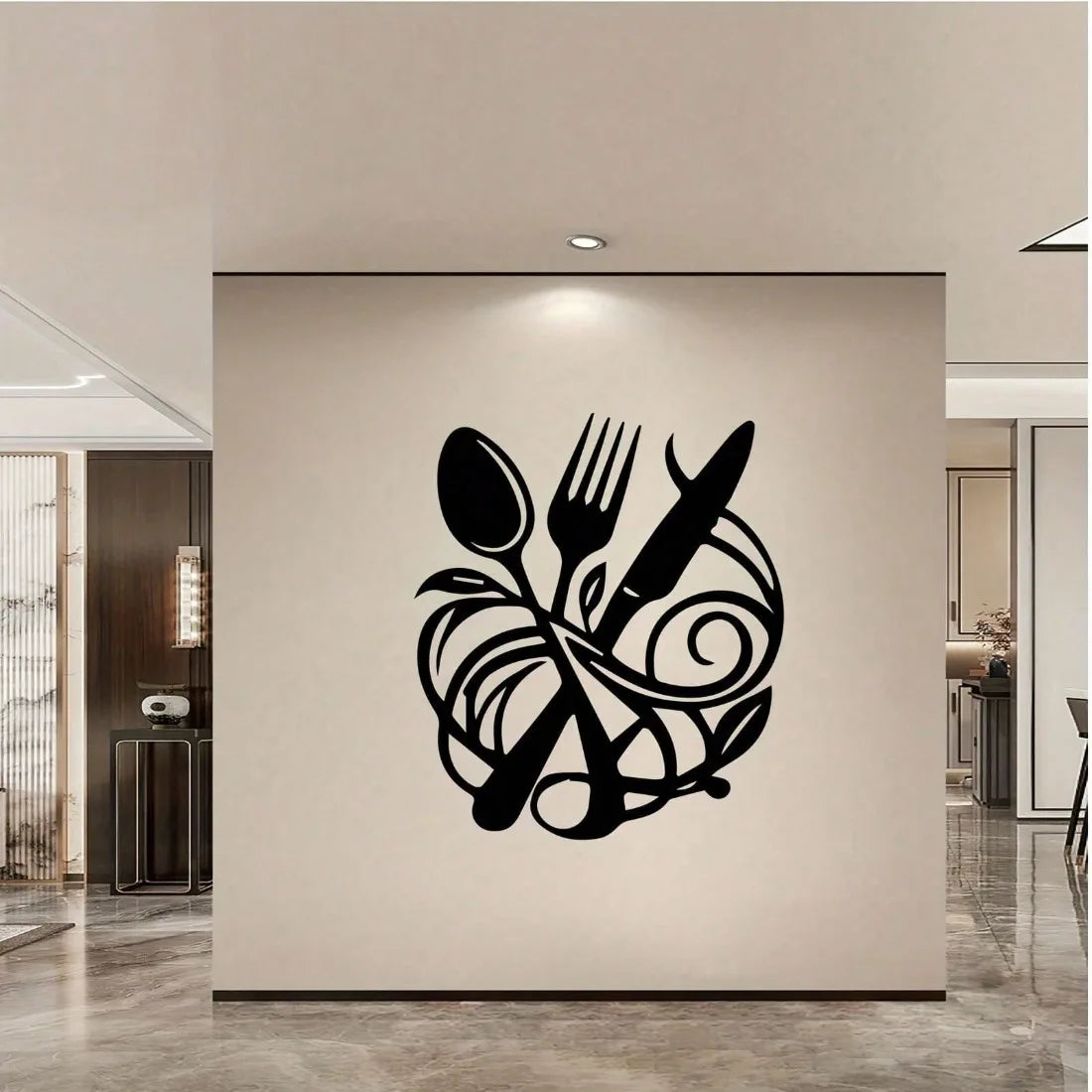 Vintage Metal Wall Art – Knife & Fork Vine Pattern Kitchen & Dining Room Decor