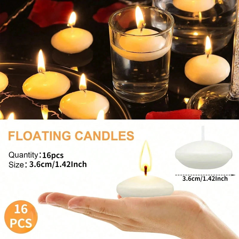 Floating Candles Set – Romantic Home & Bath Decoration (6/10/16 Pcs)