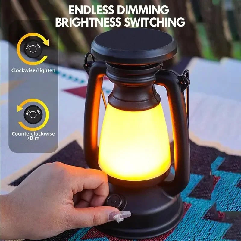 Retro Rechargeable Lantern – LED Portable Camping & Home Decor Light