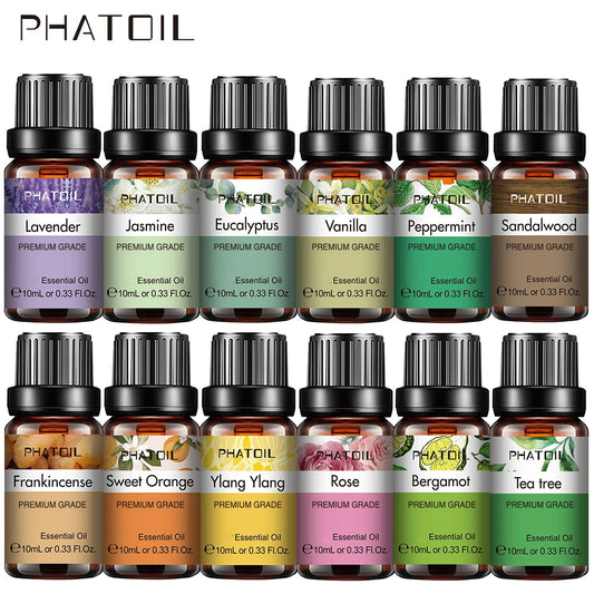 Pure Essential Oil – 10ml | 31 Fragrances for Diffuser, Candle & Soap Making