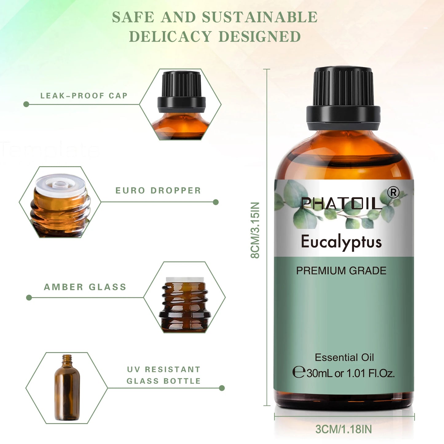 30ml Pure Essential Oil – 38 Fragrances, Aromatherapy & Diffuser (PHATOIL)
