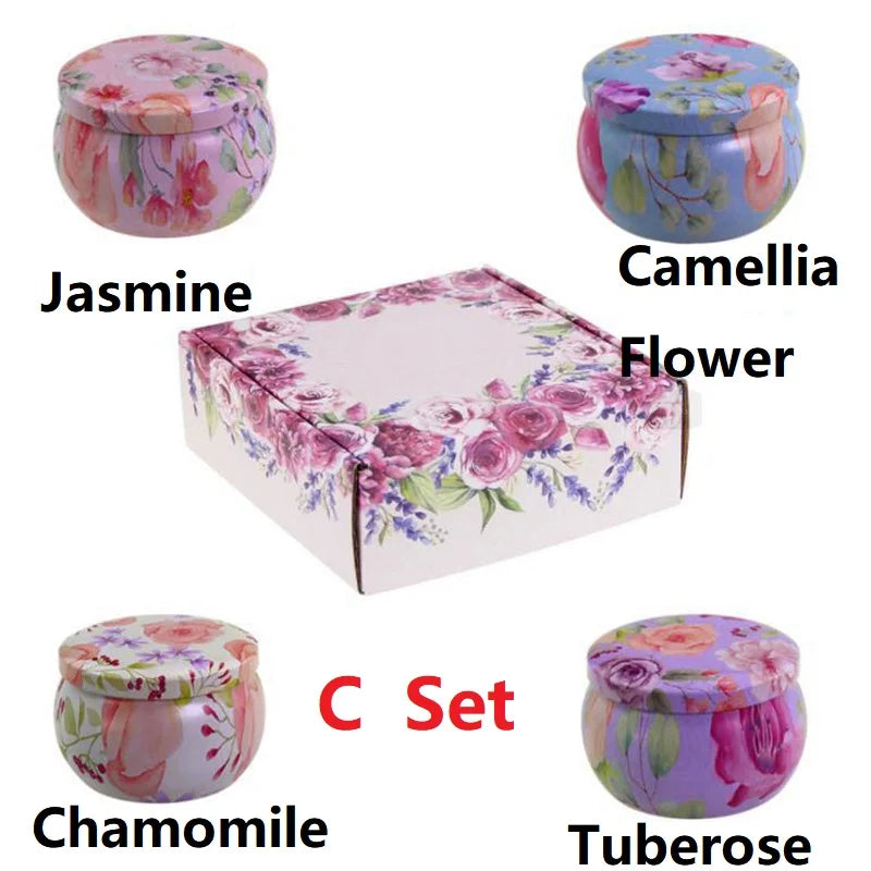 Luxury Scented Soy Wax Candles – Iron Gift Box, 15+ Fragrances