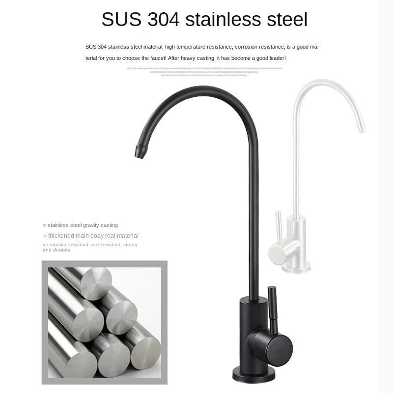 304 Stainless Steel Water Purifier Faucet – Single Handle Direct Drinking Kitchen Tap