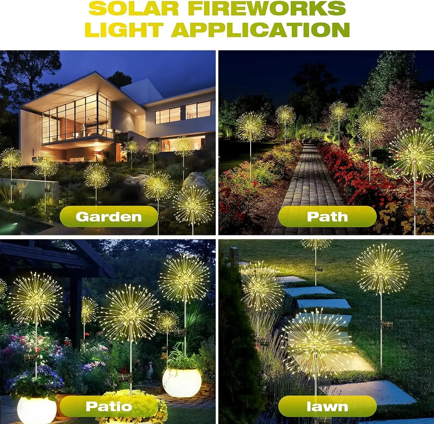 Solar Firework Lights | LED Dandelion Garden Stake Lamp | Waterproof Outdoor Decor