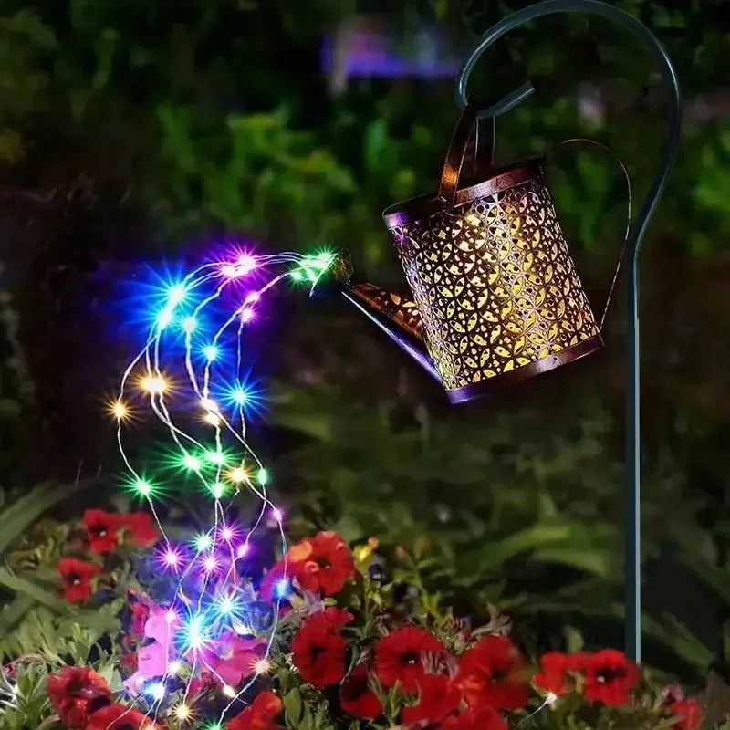 Solar Watering Can Garden Light | Retro Metal Hanging Lantern