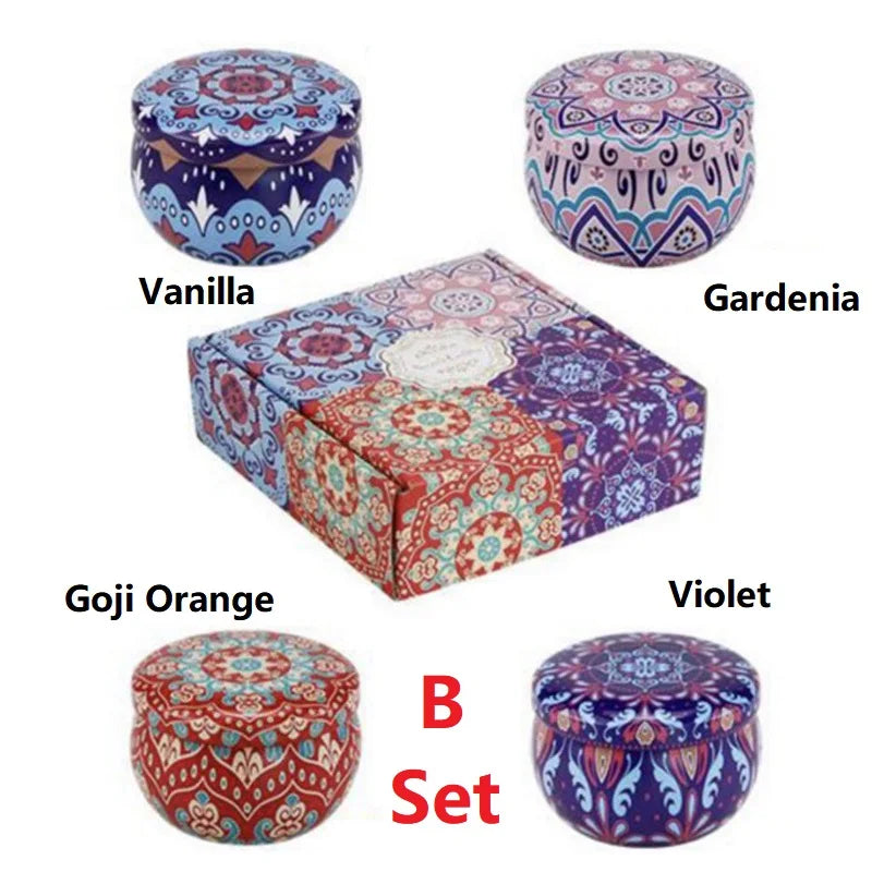 Luxury Scented Soy Wax Candles – Iron Gift Box, 15+ Fragrances