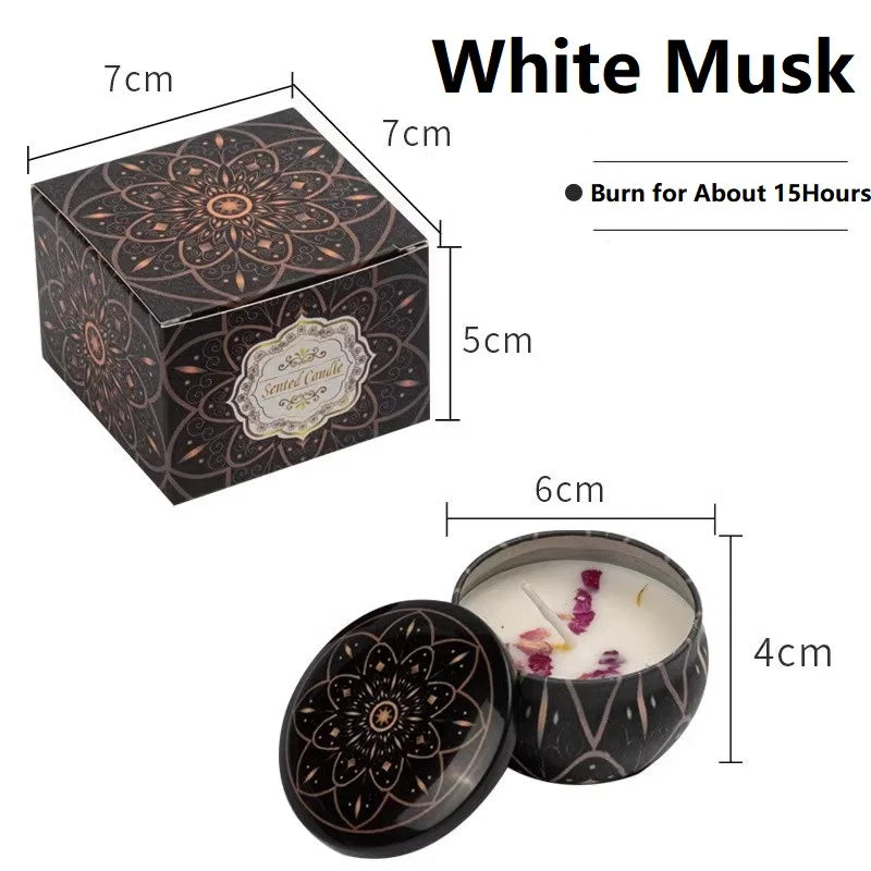 Luxury Scented Soy Wax Candles – Iron Gift Box, 15+ Fragrances