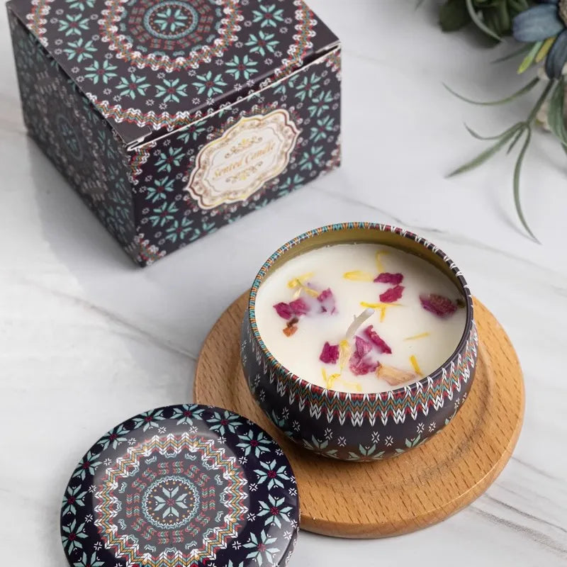Luxury Scented Soy Wax Candles – Iron Gift Box, 15+ Fragrances