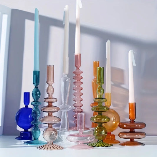 Glass Candle Holder – Elegant Nordic Decor for Weddings & Special Occasions
