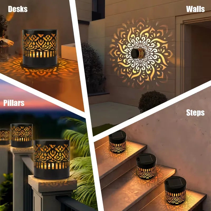 Solar Mandala Wall Lamp | Outdoor LED Waterproof Fence & Garden Light