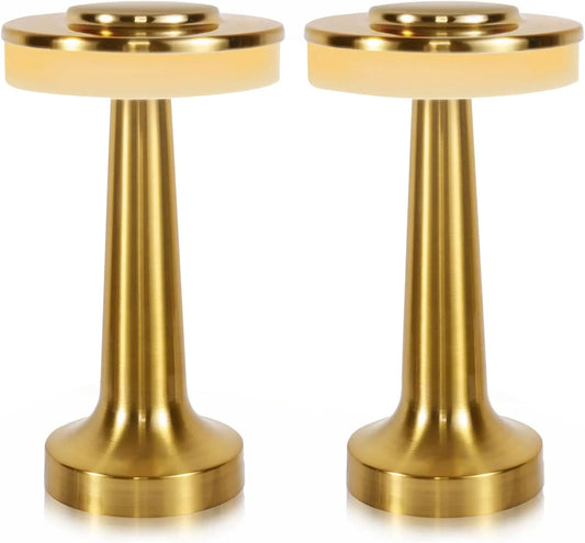 Gold Retro Rechargeable Table Lamp – Dimmable LED Night Light
