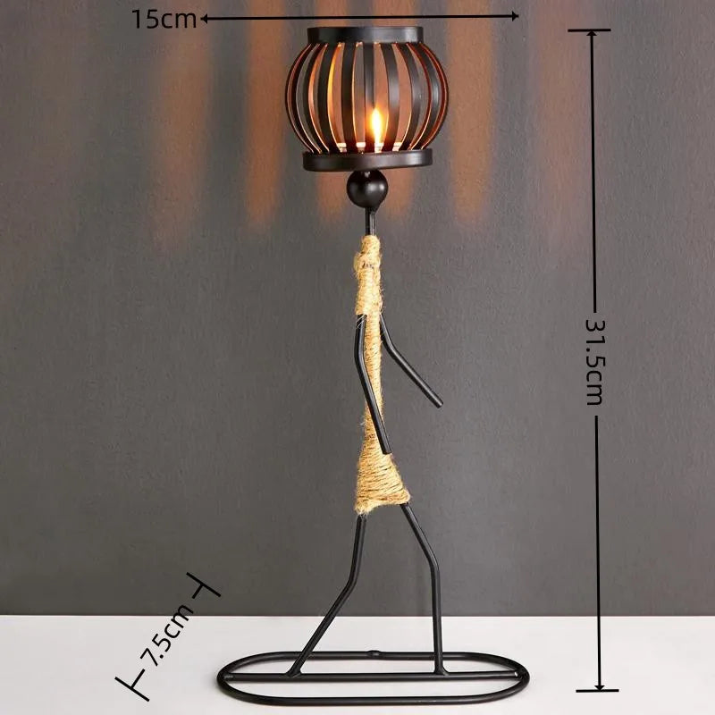 Nordic Metal Abstract Figure Candle Holder – Handmade Home Decor