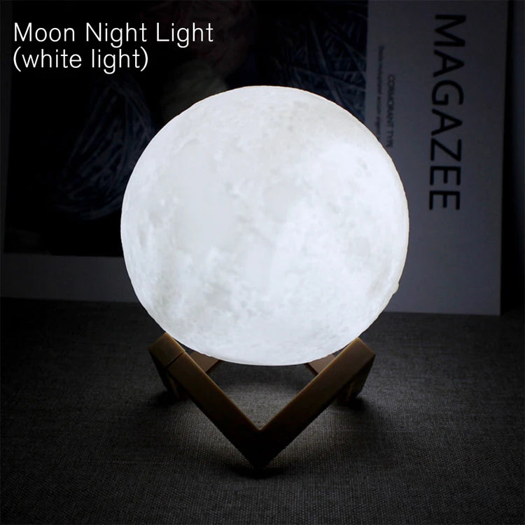 Moon Lamp LED Night Light with Stand – Bedroom Decor & Kids Gift