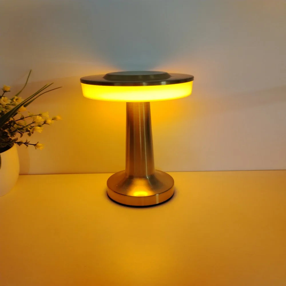 Gold Retro Rechargeable Table Lamp – Dimmable LED Night Light