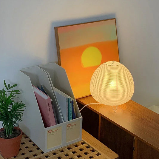 Japanese Lantern LED Table Lamp | Rice Paper Bedside Light