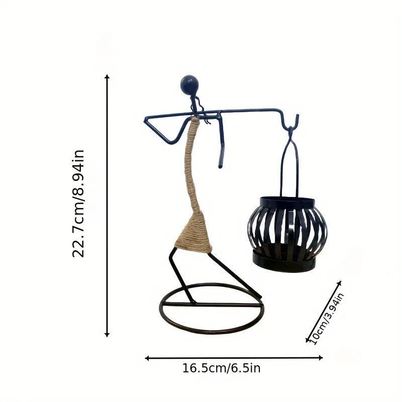 Nordic Metal Abstract Figure Candle Holder – Handmade Home Decor