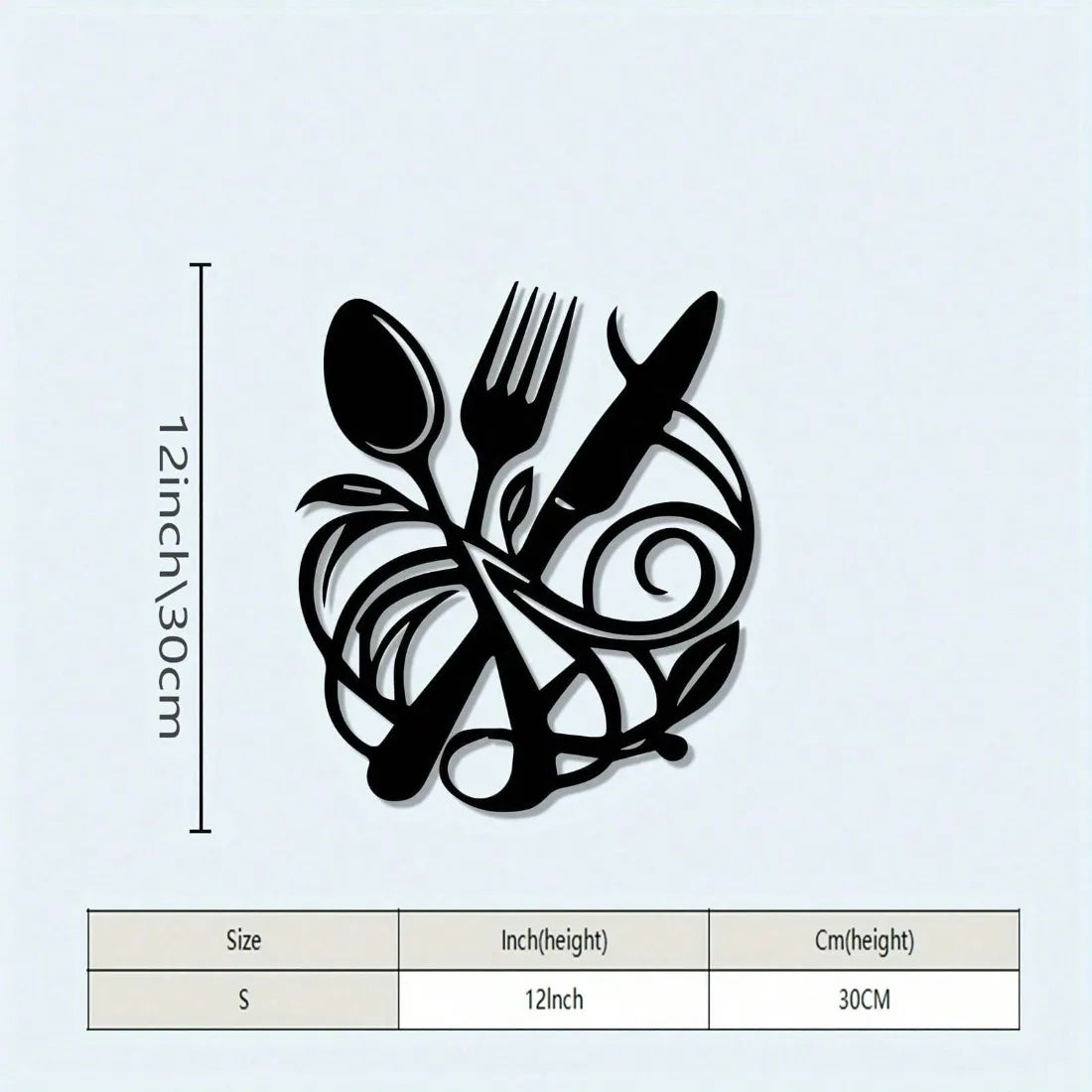 Vintage Metal Wall Art – Knife & Fork Vine Pattern Kitchen & Dining Room Decor