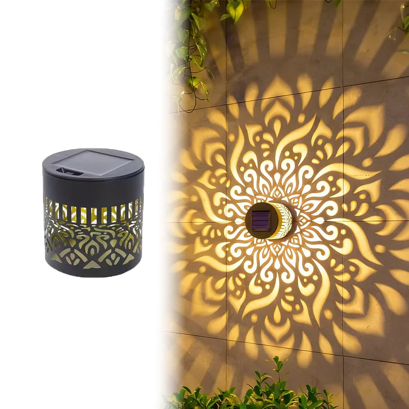 Solar Mandala Wall Lamp | Outdoor LED Waterproof Fence & Garden Light