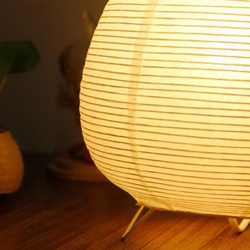 Japanese Lantern LED Table Lamp | Rice Paper Bedside Light