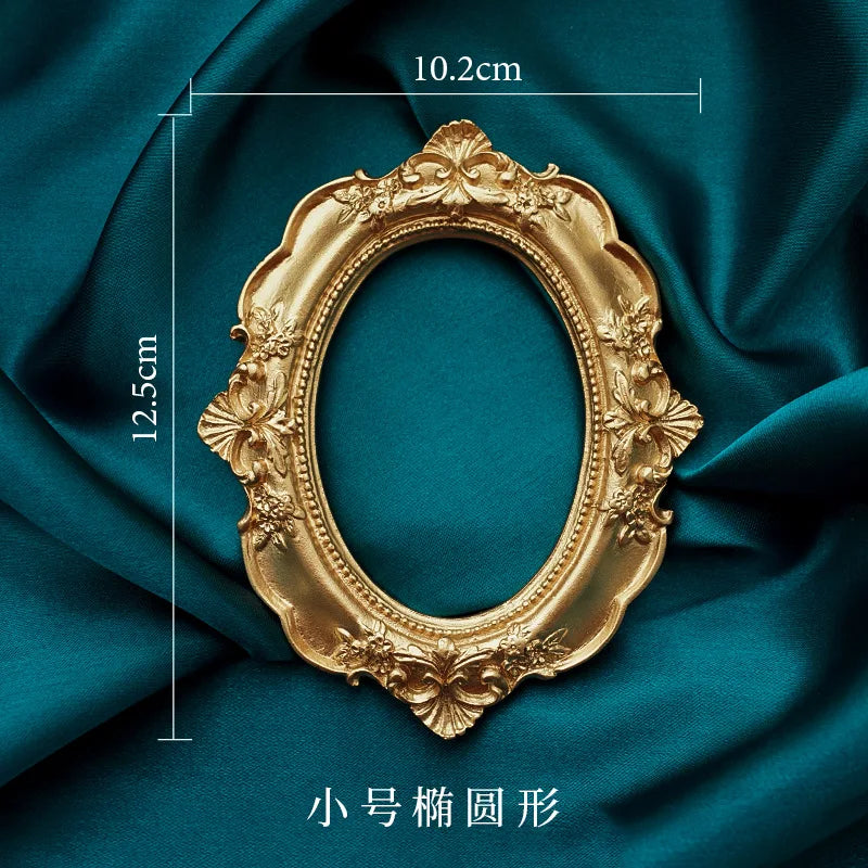 Golden Retro Resin Photo Frame – Decorative Home Accent & Photo Prop
