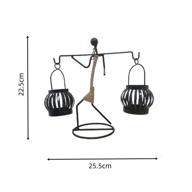 Nordic Metal Abstract Figure Candle Holder – Handmade Home Decor